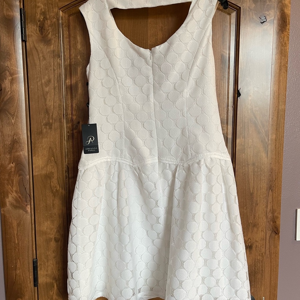 Adrianna Papell size 10 white dress. NWT.